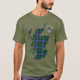 Clan Fergusson Balquihidder Tartan Karte & Wappen T-Shirt