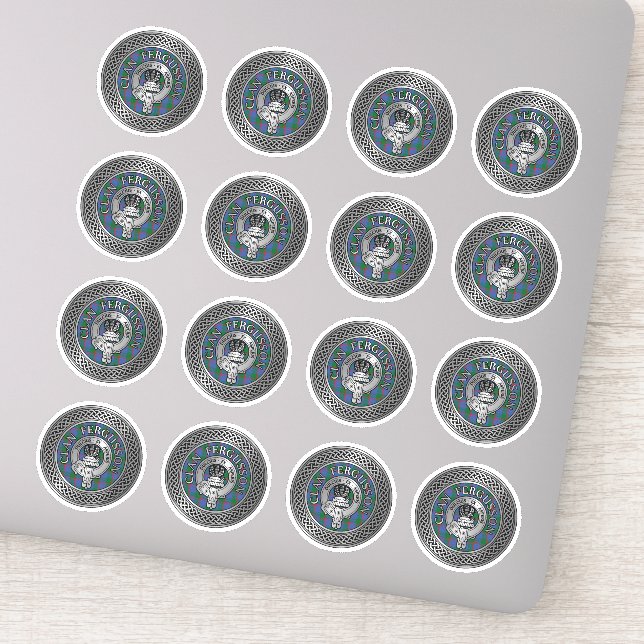 Clan Fergusson Wappen & Tartan Knot Aufkleber (Detail)