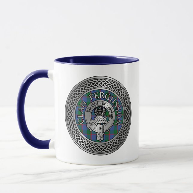 Clan Fergusson Wappen & Tartan Knot Tasse (Links)