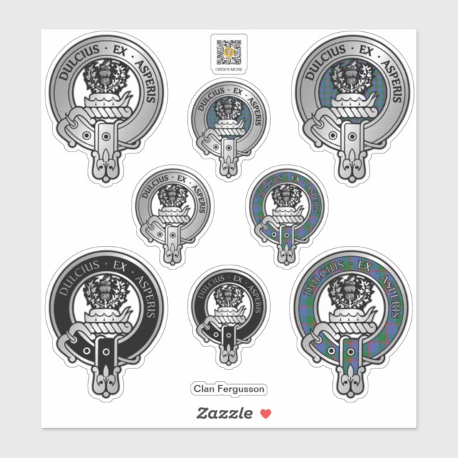 Clan Fergusson Wappen & Tartan Sticker (Blatt)