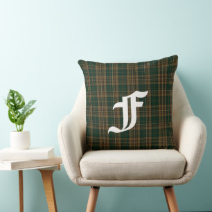 Clan Fitzsimmons Tartan Kariert Monogram Kissen