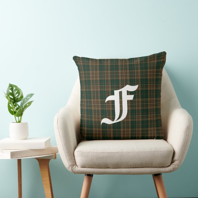 Clan Fitzsimmons Tartan Kariert Monogram  Kissen (Stuhl )