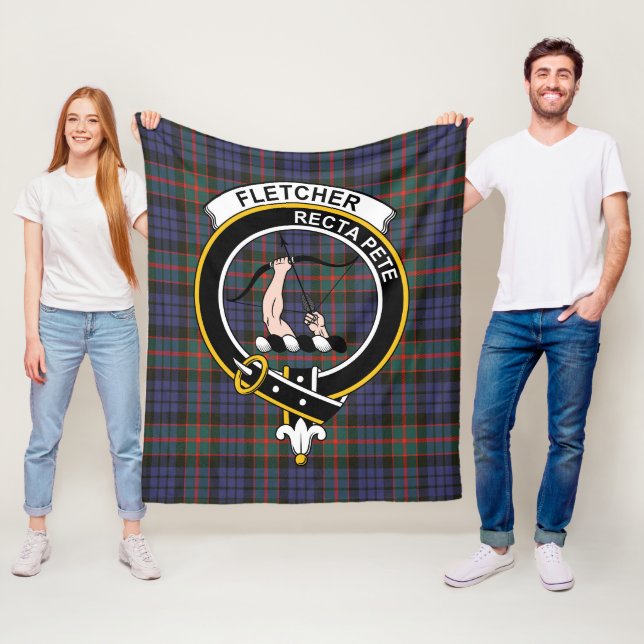 Clan Fletcher von Dunans Tartan Kariert Fleecedecke (Beispiel)