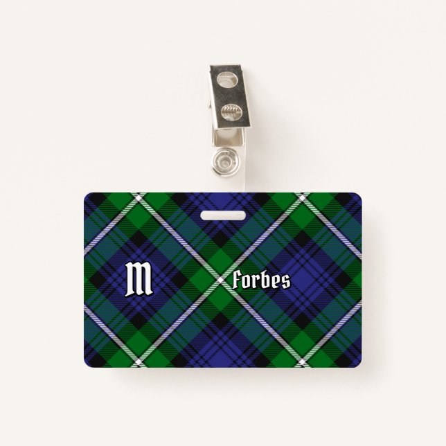Clan Forbes Tartan Ausweis (Vorderseite mit Klammer)