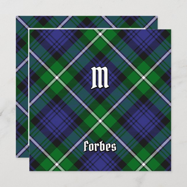 Clan Forbes Tartan Einladung (Vorne/Hinten)