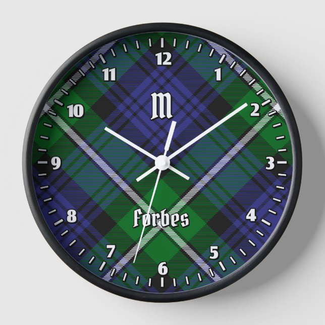 Clan Forbes Tartan Uhr (Vorderseite)