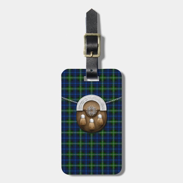 Clan-Forbes Tartan und Sporran Gepäckanhänger (Vorderseite vertikal)