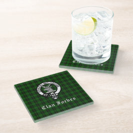 Clan Forbes Tartan und Wappen Abzeichen Glasuntersetzer