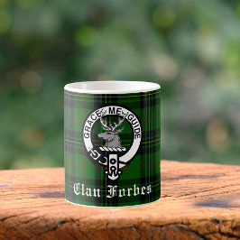 Clan Forbes Tartan und Wappen Abzeichen Kaffeetasse