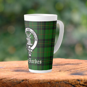 Clan Forbes Tartan und Wappen Abzeichen Milchtasse
