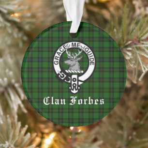 Clan Forbes Tartan und Wappen Abzeichen Ornament
