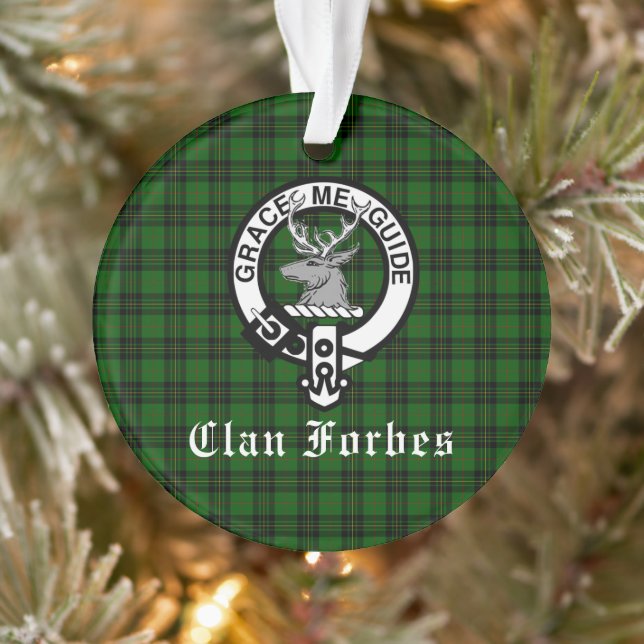 Clan Forbes Tartan und Wappen Abzeichen  Ornament (Baum)