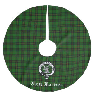 Clan Forbes Tartan und Wappen Abzeichen Polyester Weihnachtsbaumdecke