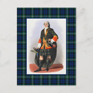 Clan Forbes Vintage-Illustration Tartan-Rahmen Postkarte