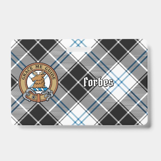 Clan Forbes Wappen über Dress Tartan Ausweis (Vorderseite)
