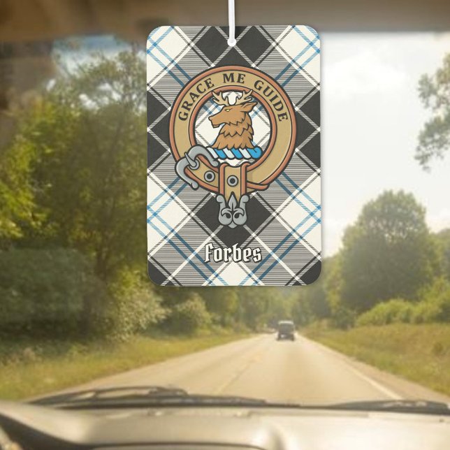 Clan Forbes Wappen über Dress Tartan Autolufterfrischer (Von Creator hochgeladen)