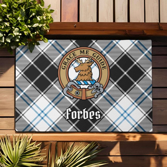 Clan Forbes Wappen über Dress Tartan Fußmatte (Von Creator hochgeladen)