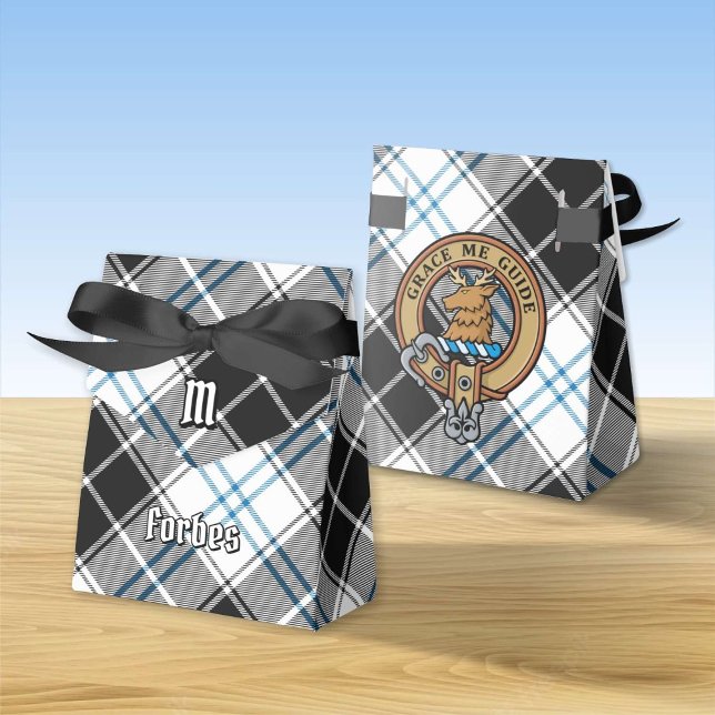 Clan Forbes Wappen über Dress Tartan Geschenkschachtel (Von Creator hochgeladen)