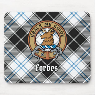 Clan Forbes Wappen über Dress Tartan Mousepad