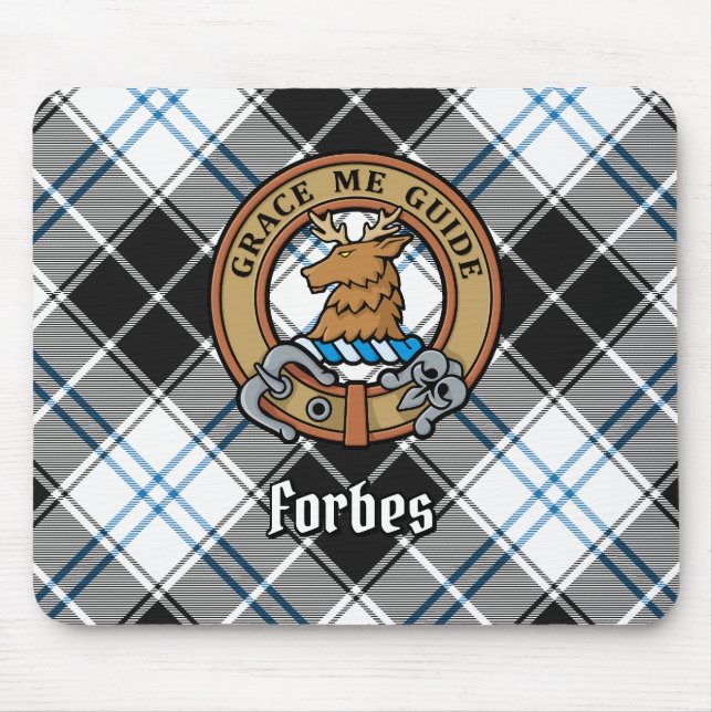 Clan Forbes Wappen über Dress Tartan Mousepad (Vorne)
