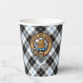 Clan Forbes Wappen über Dress Tartan Pappbecher