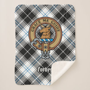 Clan Forbes Wappen über Dress Tartan Sherpadecke