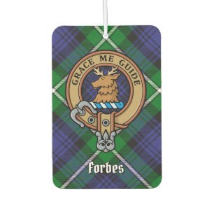 Clan Forbes Wappen über Tartan Autolufterfrischer