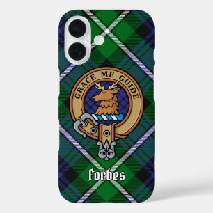 Clan Forbes Wappen über Tartan iPhone 16 Hülle