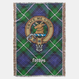 Clan Forbes-Wappen über Tartan Decke