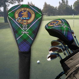 Clan Forbes Wappen über Tartan Golf Headcover