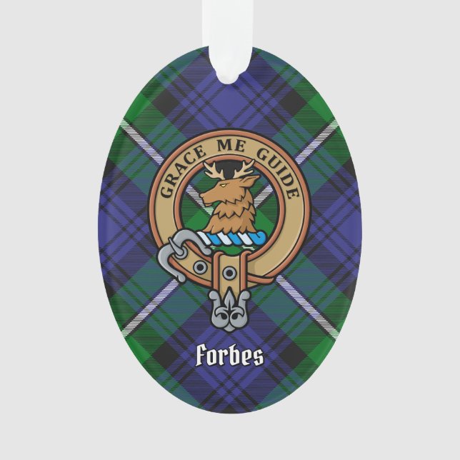 Clan Forbes Wappen über Tartan Ornament (Vorderseite)