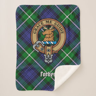 Clan Forbes Wappen über Tartan Sherpadecke
