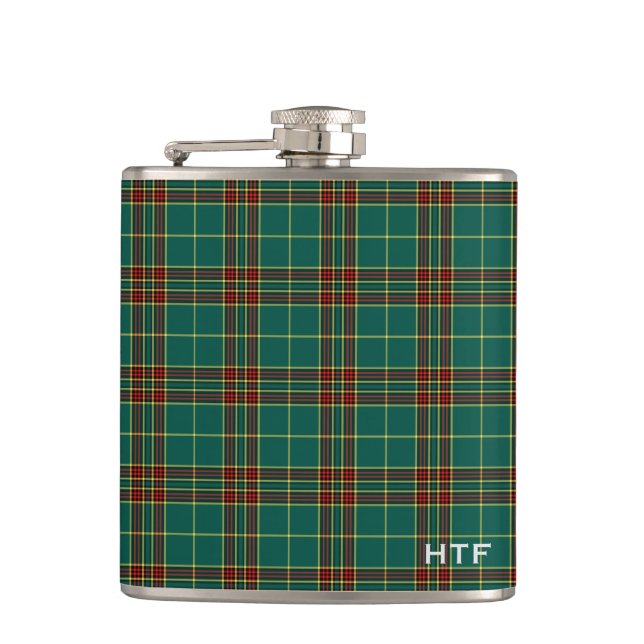 Clan Forde Tartan Mit Monogramm Flachmann (Vorderseite)