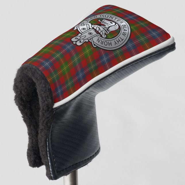 Clan Forrester / Foster Wappen & Tartan Golf Headcover (3/4 Vorderseite)