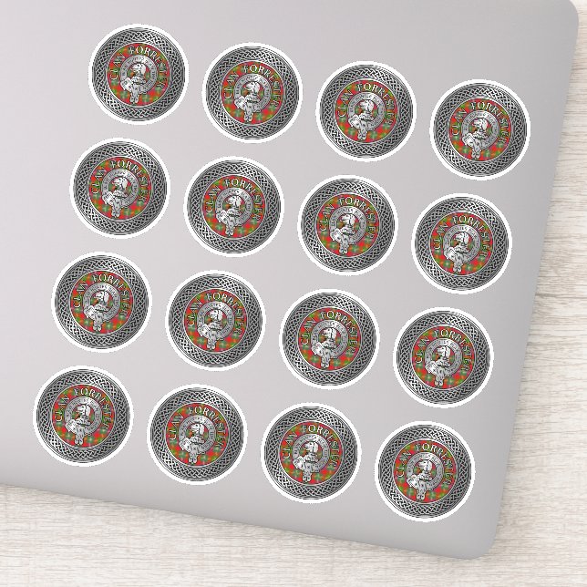 Clan Forrester | Foster Wappen & Tartan Knot Aufkleber (Detail)