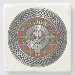 Clan Forrester | Foster Wappen & Tartan Knot Steinuntersetzer