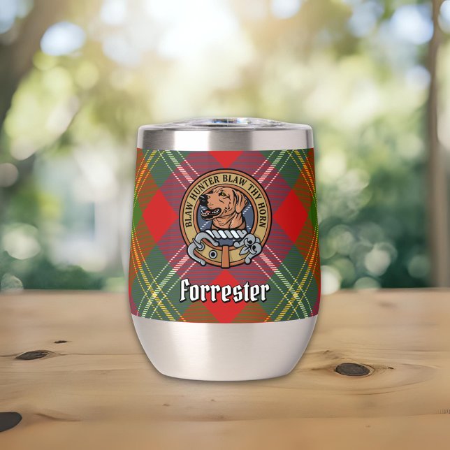 Clan Forrester Wappen über Tartan (Von Creator hochgeladen)