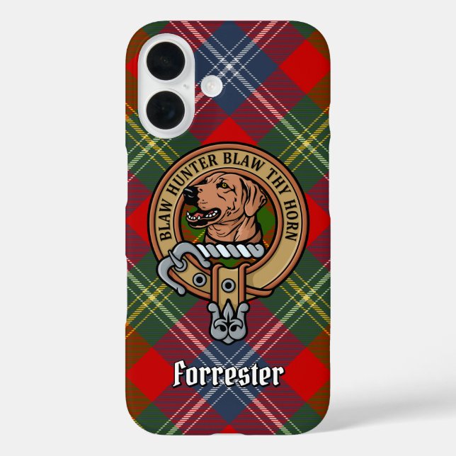 Clan Forrester Wappen über Tartan Case-Mate iPhone Hülle (Rückseite)