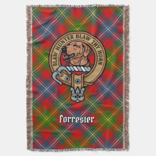 Clan Forrester-Wappen über Tartan Decke