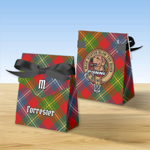 Clan Forrester Wappen über Tartan Geschenkschachtel