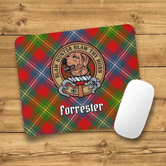 Clan Forrester Wappen über Tartan Mousepad (Von Creator hochgeladen)