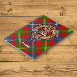 Clan Forrester Wappen über Tartan Notizblock