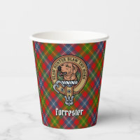 Clan Forrester Wappen über Tartan