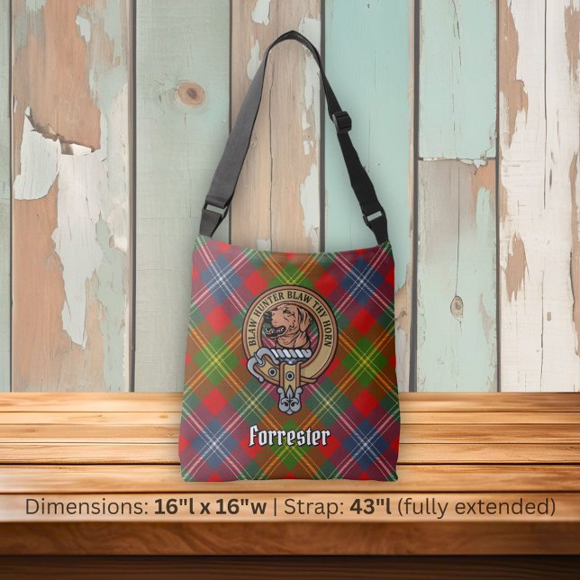 Clan Forrester Wappen über Tartan Tragetaschen Mit Langen Trägern (Von Creator hochgeladen)