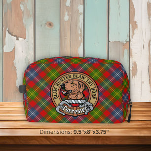 Clan Forrester-Wappen über Tartan Waschbeutel