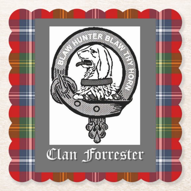Clan Forrester Wappen Untersetzer (Vorderseite)