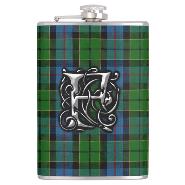 Clan Forsyth Forsythe Tartan-alte Flachmann (Vorderseite)