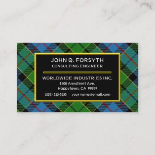 Clan Forsyth Tartan Kariert Visitenkarte