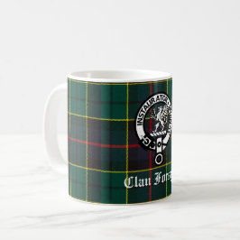 Clan Forsyth Wappen Abzeichen und Tartan Kaffeetasse