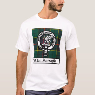 Clan Forsyth Wappen Abzeichen und Tartan T-Shirt